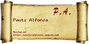 Pautz Alfonza névjegykártya